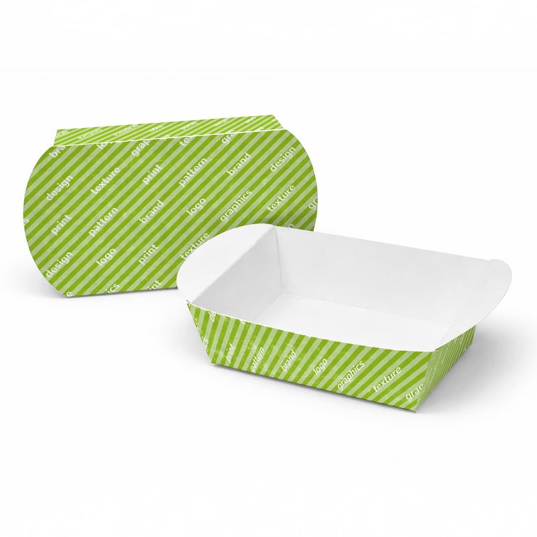 Vassoi in cartoncino mod. FOLD con slide 13x19x6 cm - Personalizzati
