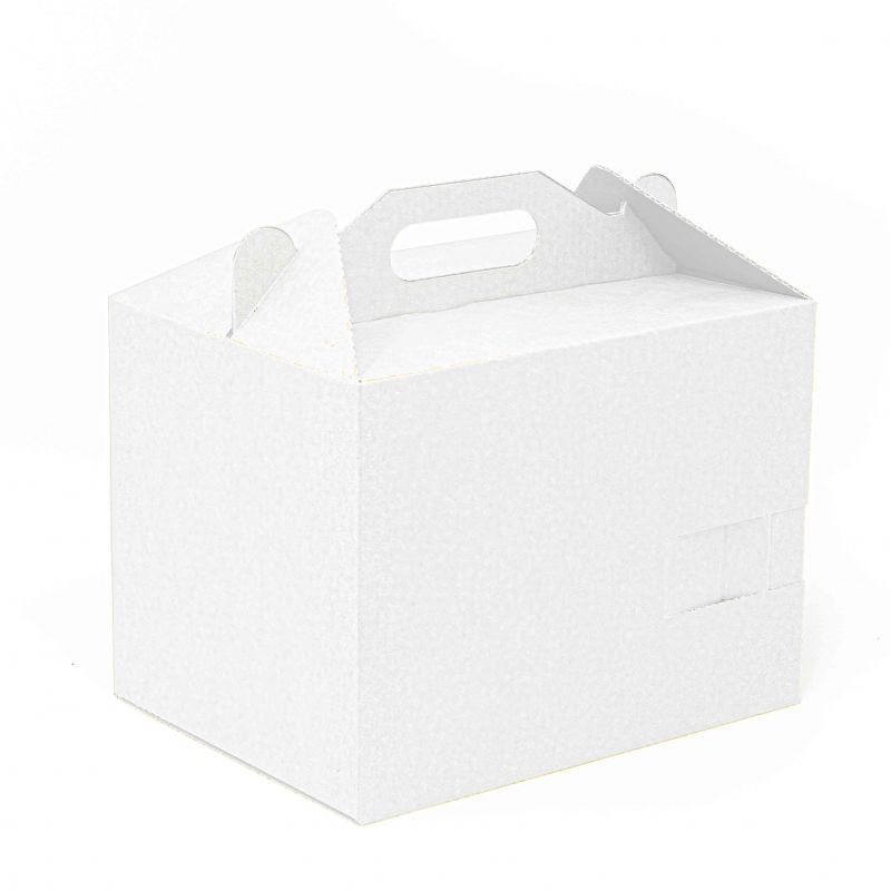 Cardboard top case food box with handle 20x15x15 cm - Neutral