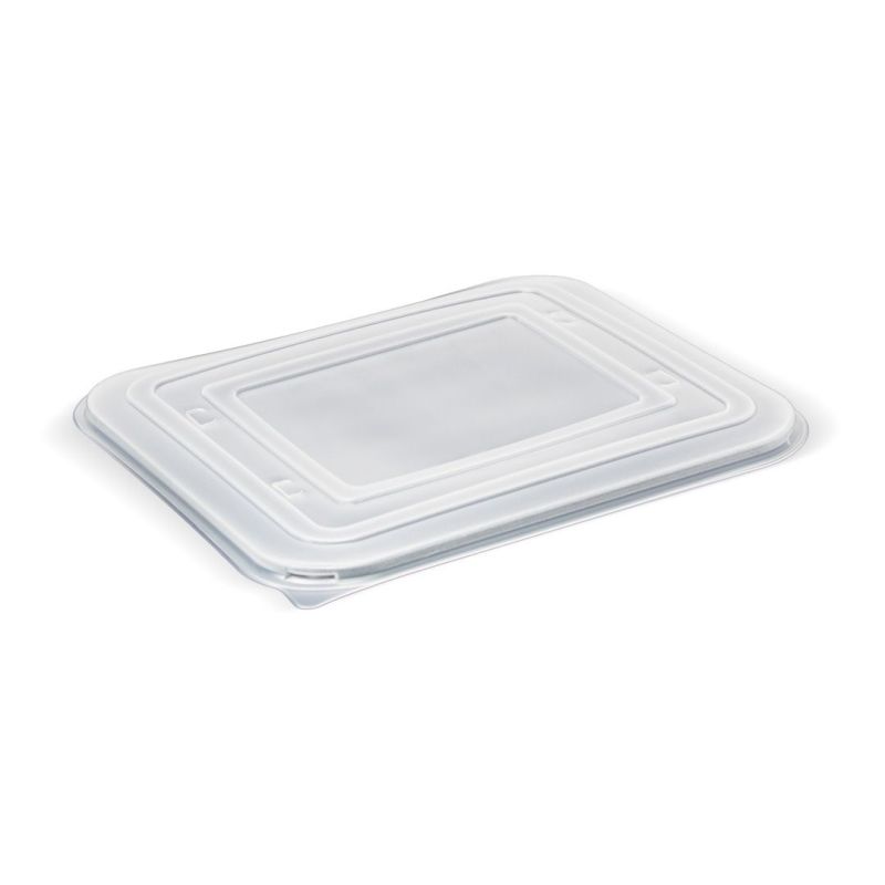 lid for caldopack container with 3 curved compartments for takeaway food