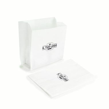 White grease-proof kraft paper bags 12x12 cm - Neutral